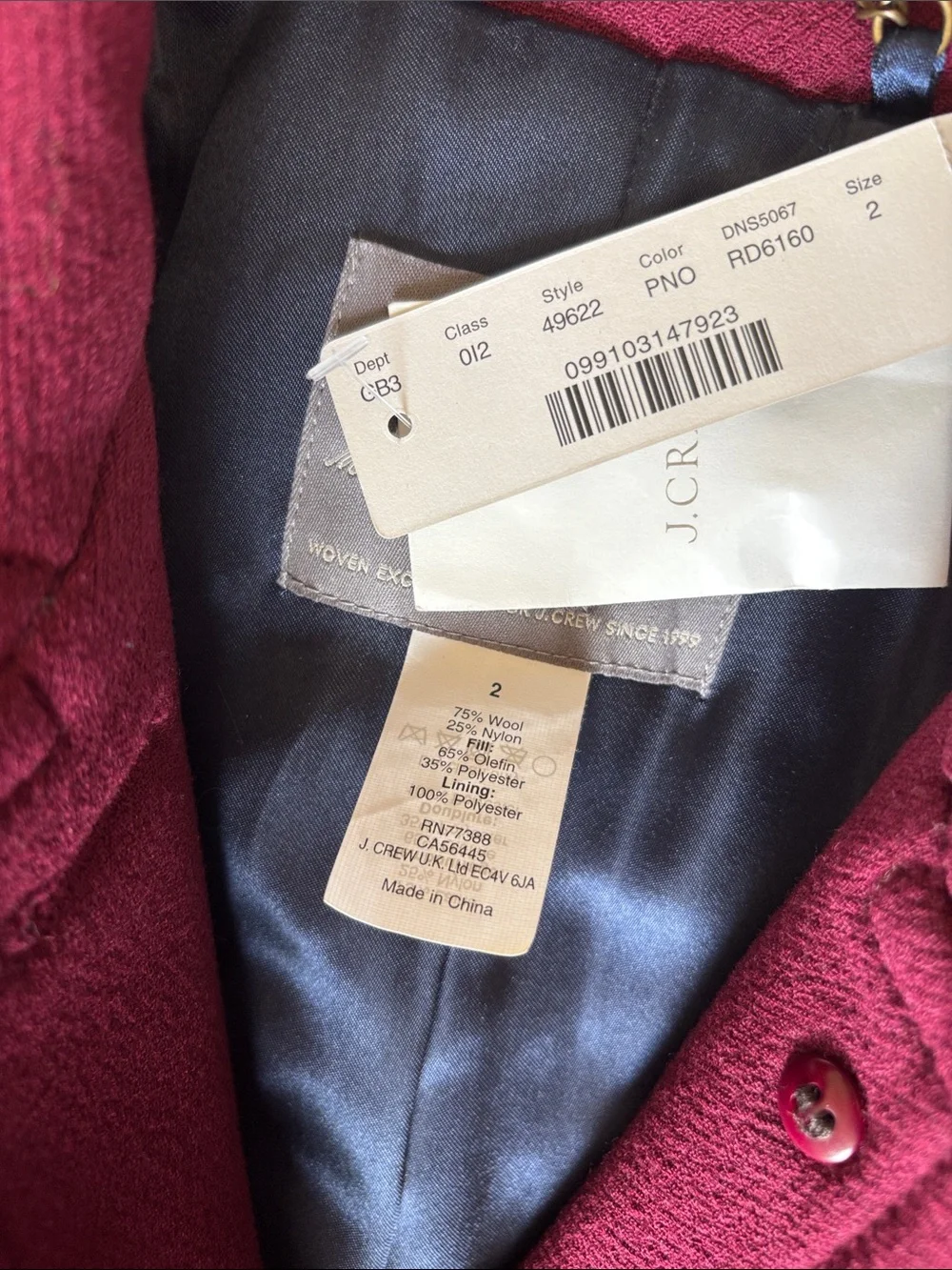 NWT J. Crew wool blend jacket